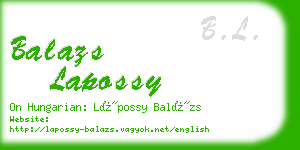 balazs lapossy business card